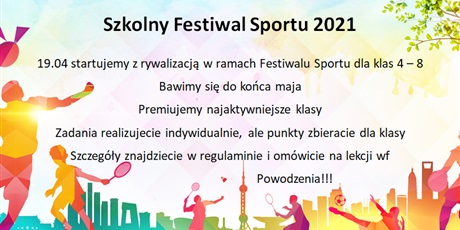 Szkolny Festiwalu Sportu 2021 (klasy 4-8)