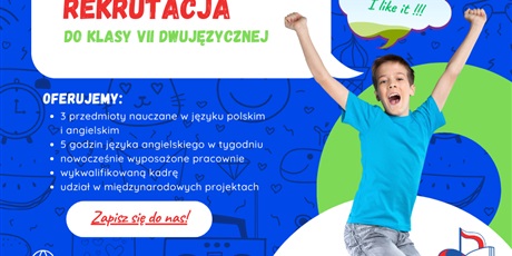 Zapraszamy do klasy 7 dwujęzycznej na rok szkolny 2026/2027